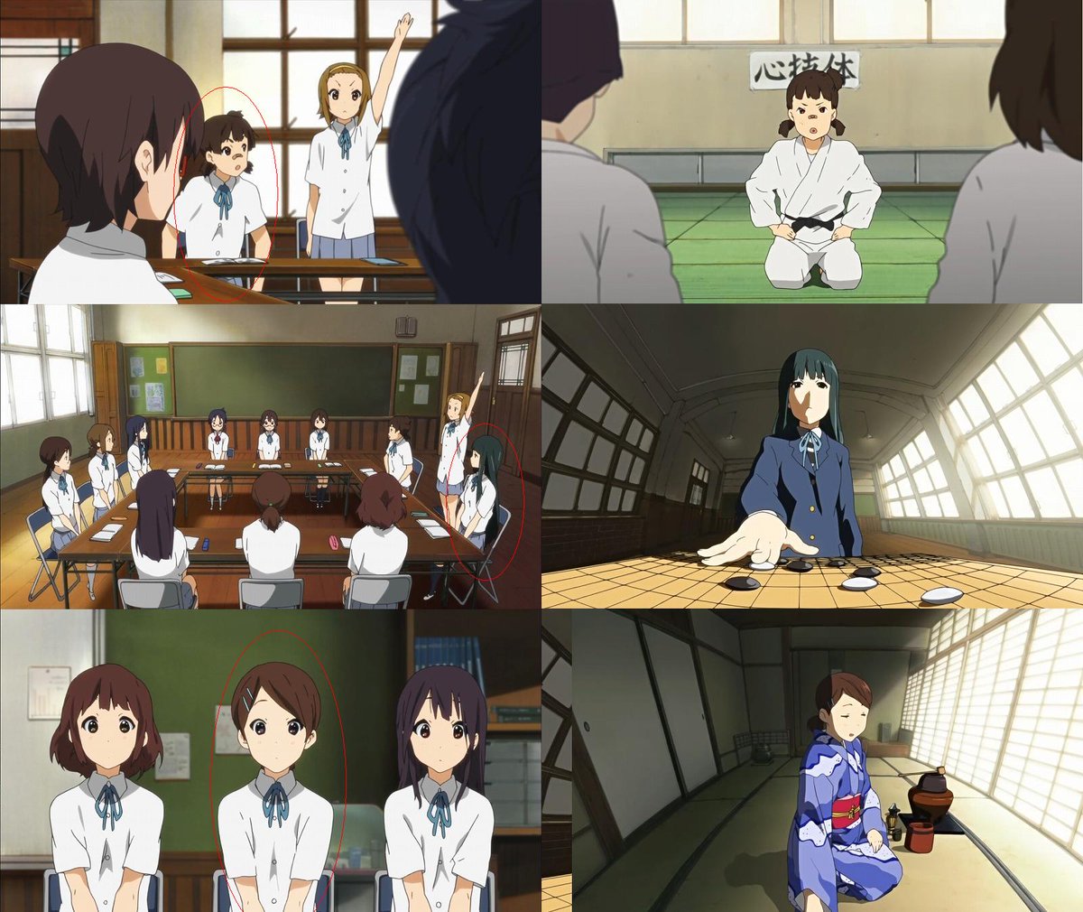 明石たこはちakashicoctopus けいおん2期1話 高3 の体験入部で出ていた各部活動の子達 2期11話 暑い の部長会議でもしっかり出て来ております