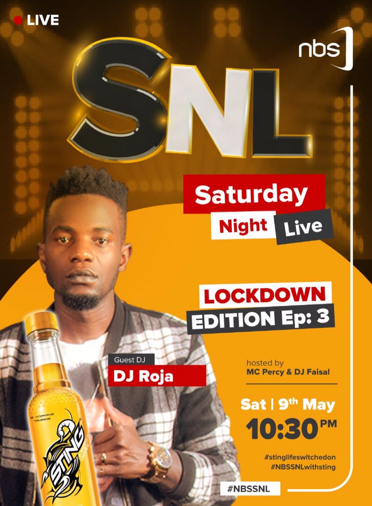 ndagijerichie's tweet photo. Hosted by @McPercyUg and DJ @FaisalKimuli featuring the best Deejay Duo in EA @djSlickStuart and @DjRoja with the beautiful MC @ztotto alongside @SuperKiraka, tonight's #NBSSNL is the only thing to lighten up your livingroom. Brought to you by @nbstv and sponsored by @PepsiUganda https://t.co/KS68qDcn3a