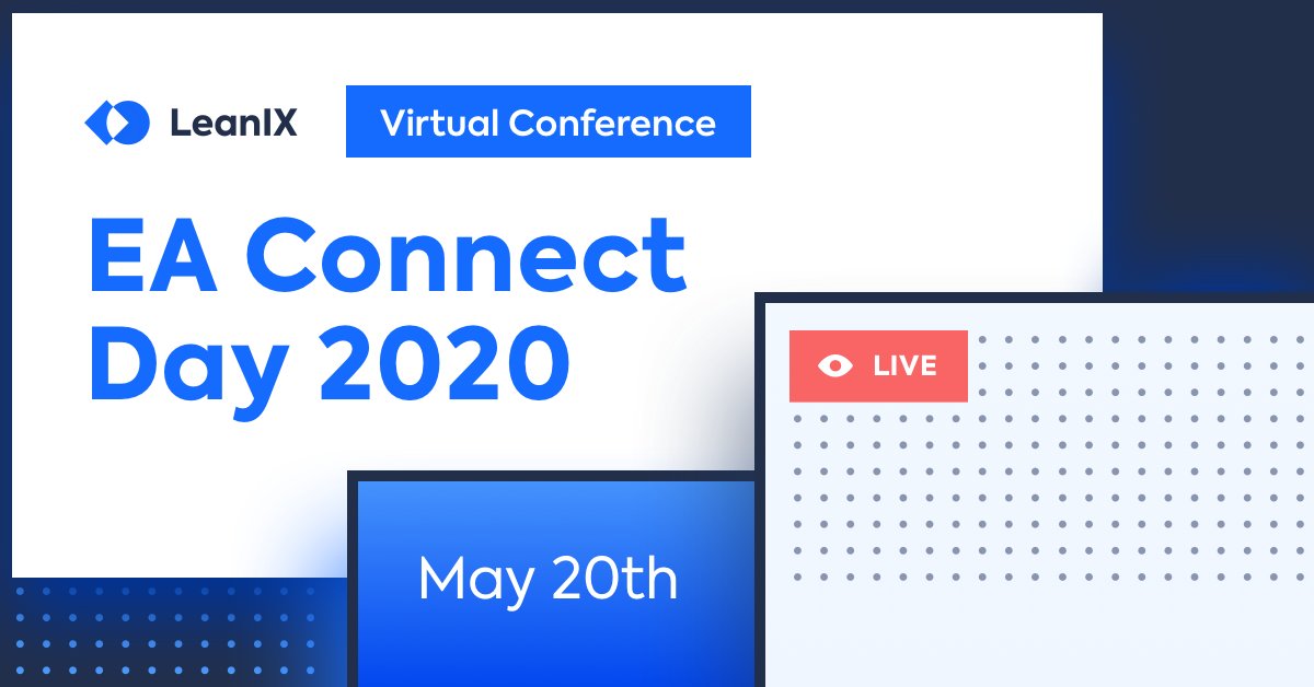 SAPLeanIX's tweet photo. This year #EAConnectDay is going virtual on May 20 and will include sessions on #Cloud, #FutureProof #EntArch, #Technology Standards, #Visualization, M&A and much more. #VEACD Register now https://t.co/4Eu4MAZgaG https://t.co/pG50thguTw