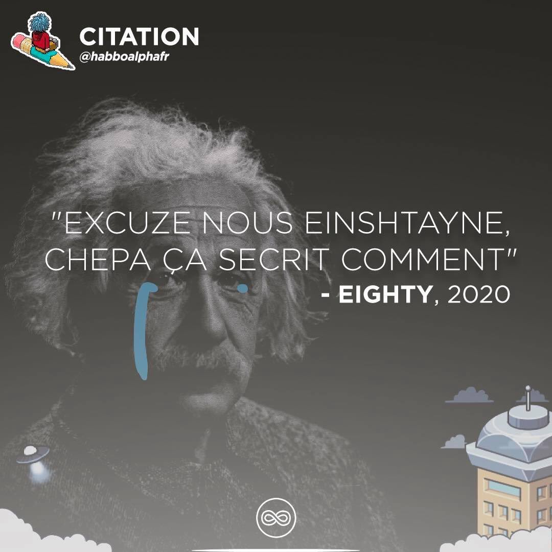 HabboAlphaFR's tweet photo. 📣 Un petit retour de la citation de la semaine. Au tour de Eighty de nous faire rire avec sa petite phrase ! Nos joueurs sont vachement drôles, qu’en pensez-vous ? 

🌐 https://t.co/S6Ntvh2eT8 

#Habbo #Habbo2020 #Alpha2020 #CITATION https://t.co/13Z9a3iFRI