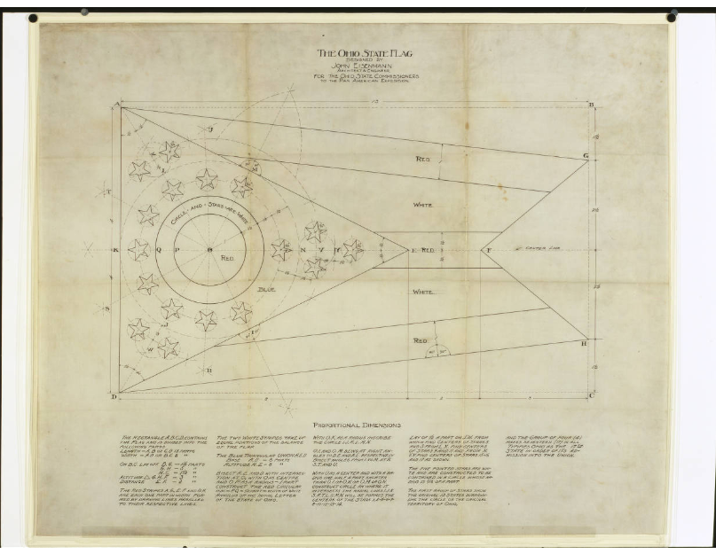 OhioHistory's tweet photo. Today we wish a happy birthday to the state flag of Ohio, also known as the Ohio Burgee!

#Onthisdate in 1902, a law was passed to have the state flag meet specifications of the particular design you see here. Cleveland architect John Eisenmann designed the flag in 1901. https://t.co/WfxGtCEaEQ