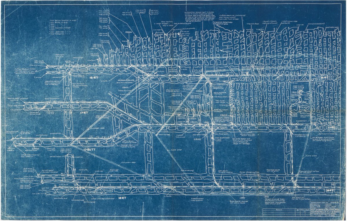 bostonraremaps's tweet photo. Remarkably detailed cyanotype (blueprint) plan of the Sonman Mine disaster in Portage Township, Pennsylvania some 80 miles east of Pittsburgh.  #blueprint #disaster #mining #mapporn #map #maps #oldmap #oldmaps #raremaps #raremap https://t.co/KJ5NosDZfb https://t.co/ereZA4KFLU
