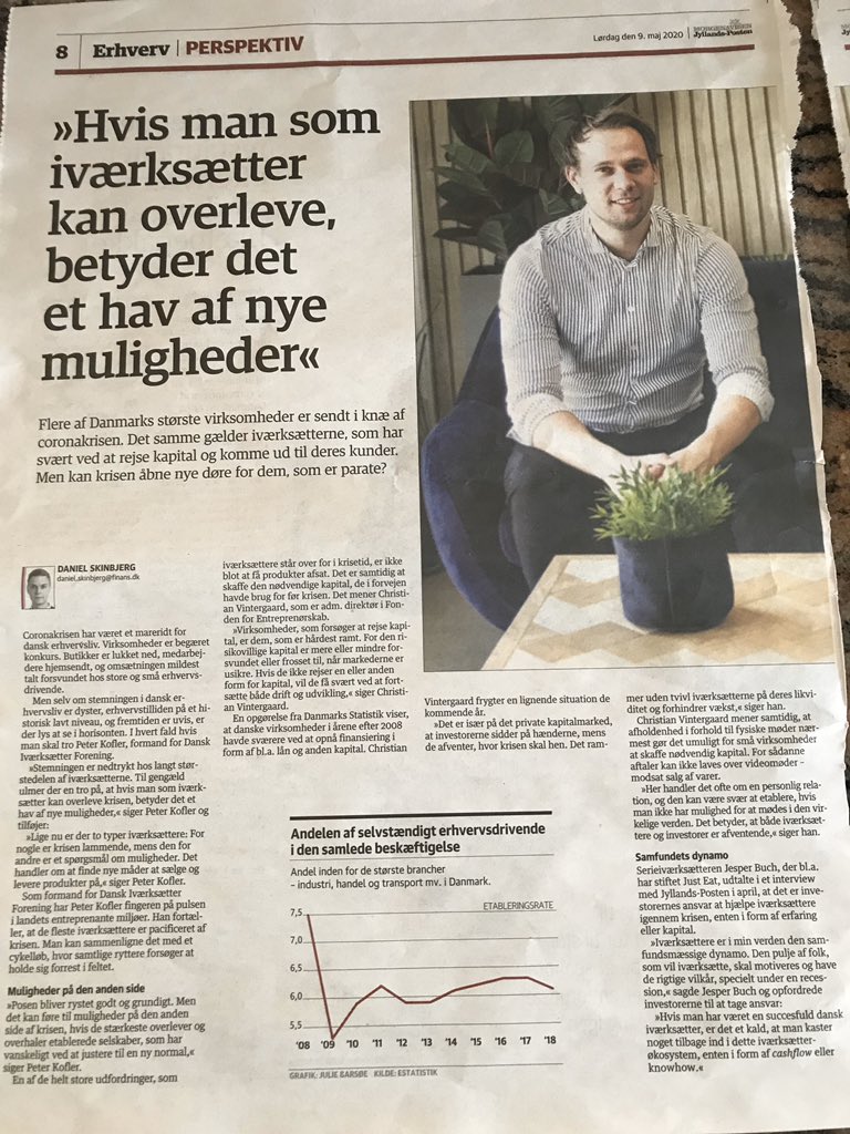 chr_vintergaard's tweet photo. Er coronakrisen en gylden chance? Hvis man som iværksætter kan overleve, betyder det et hav af nye muligheder. Men mange har det svært og der er brug for markante politiske indsatser.
@FFEYEdk @jppolitik https://t.co/Rd6W2J7Qam https://t.co/LgRkX3c5Q2