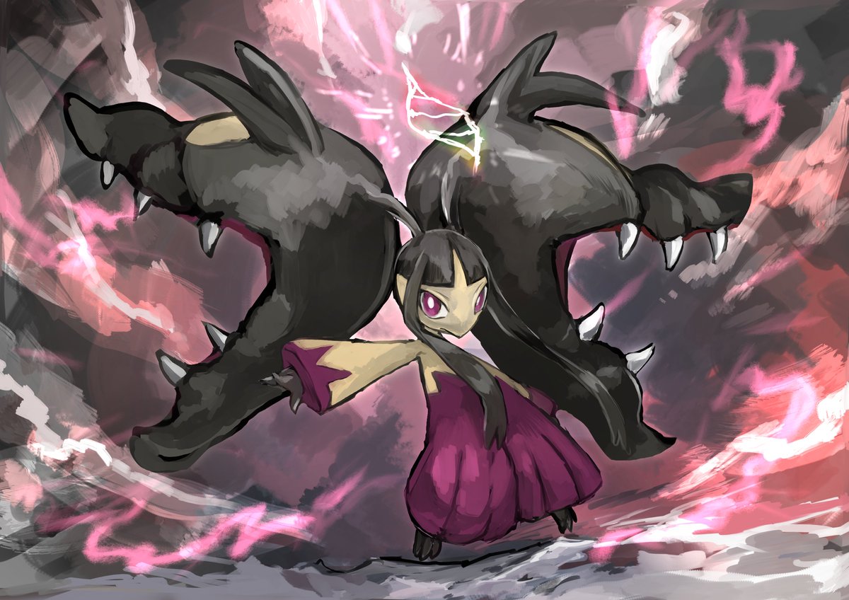 pokemon (creature) mega pokemon standing black hair purple eyes no humans legs apart  illustration images