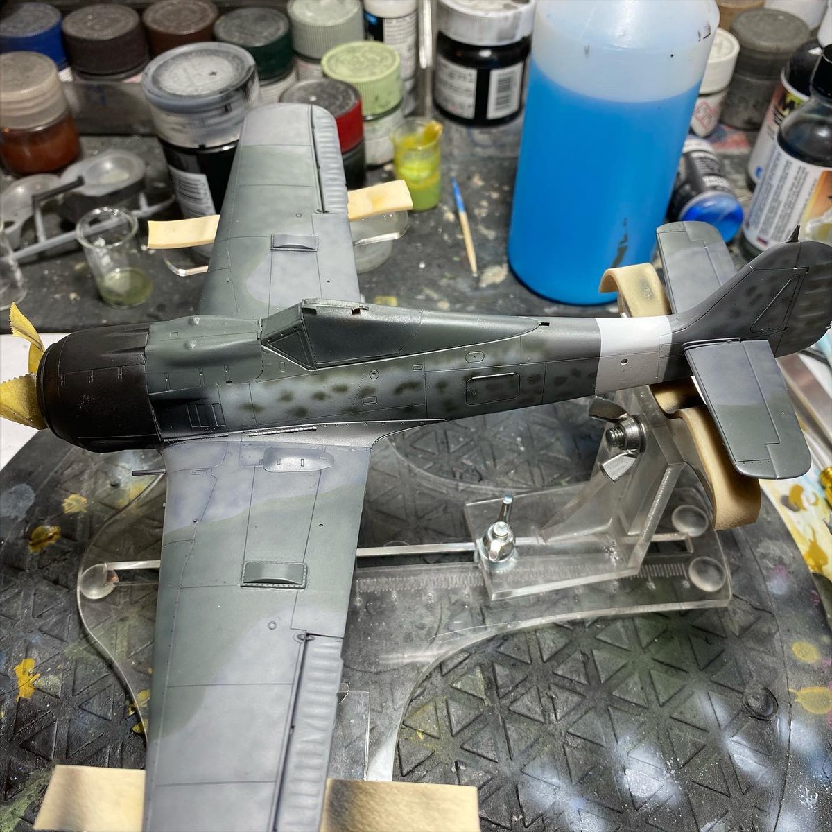 bulldogscalem's tweet photo. Progress
✈️ FW-190 A-8
📏1/48
🛠Tamiya
🎨 Tamiya Paints and UMP black primer exterior primer @MrHobby_GWS black primer 1500 paint
MR paints 64, 65
#wip #workinprogress
#scalemodel #scalemodelling #scalemodeling #scaleairplane
#scalemodelkit #scalemodeler @TamiyaUSA https://t.co/WpSeLqdC1k