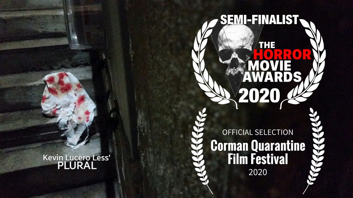 "Plural"
a KEVIN LUCERO LESS film

#cormanchallenge + <a href="/RogerCorman/">Roger Corman</a> 
Official Selection 2020

#thehorrormovieawards + <a href="/15SecHorrorFC/">WORKOBEYFILMS+</a> 
Semi-Finalist 2020

youtu.be/0H8QSSd7BO8
imdb.com/title/tt122446…

<a href="/HaloONEprod/">Halo ONE productions</a> gives plural thanks for the support! + LOVE