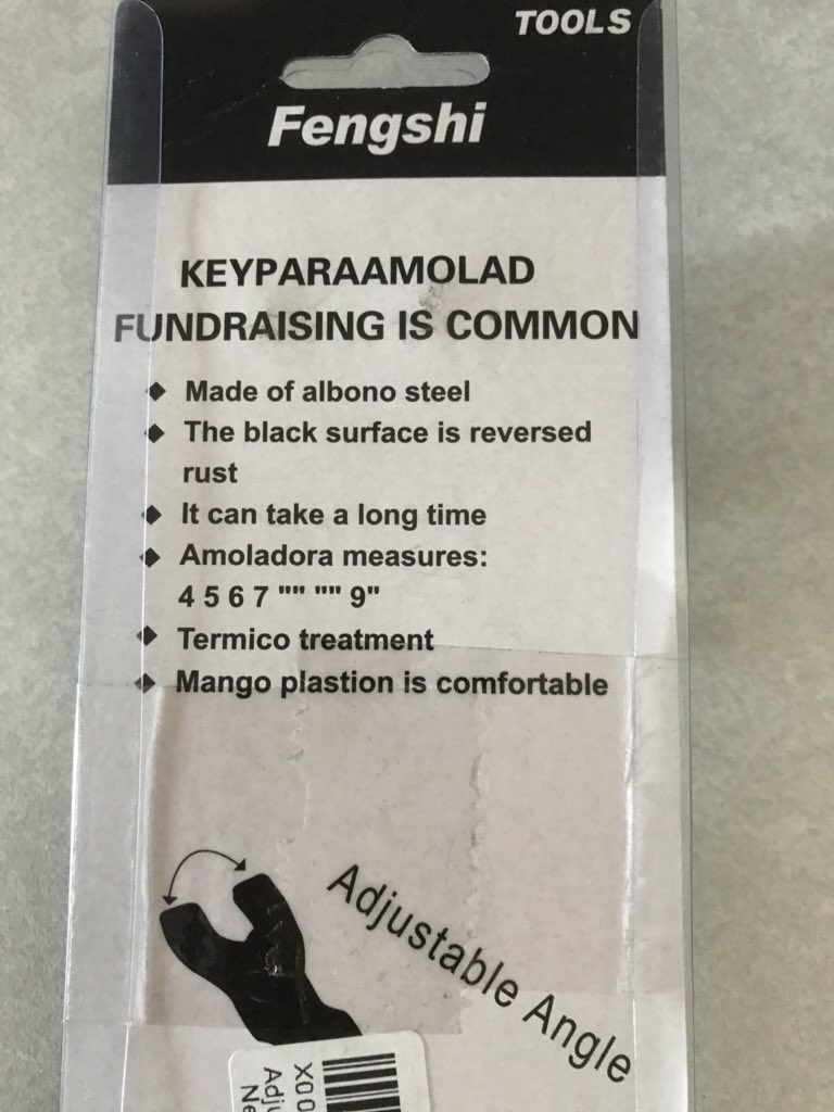 Mainly_Mark's tweet image. Bought this wrench for my angle grinder online. Does this make sense to anyone? #randomwords