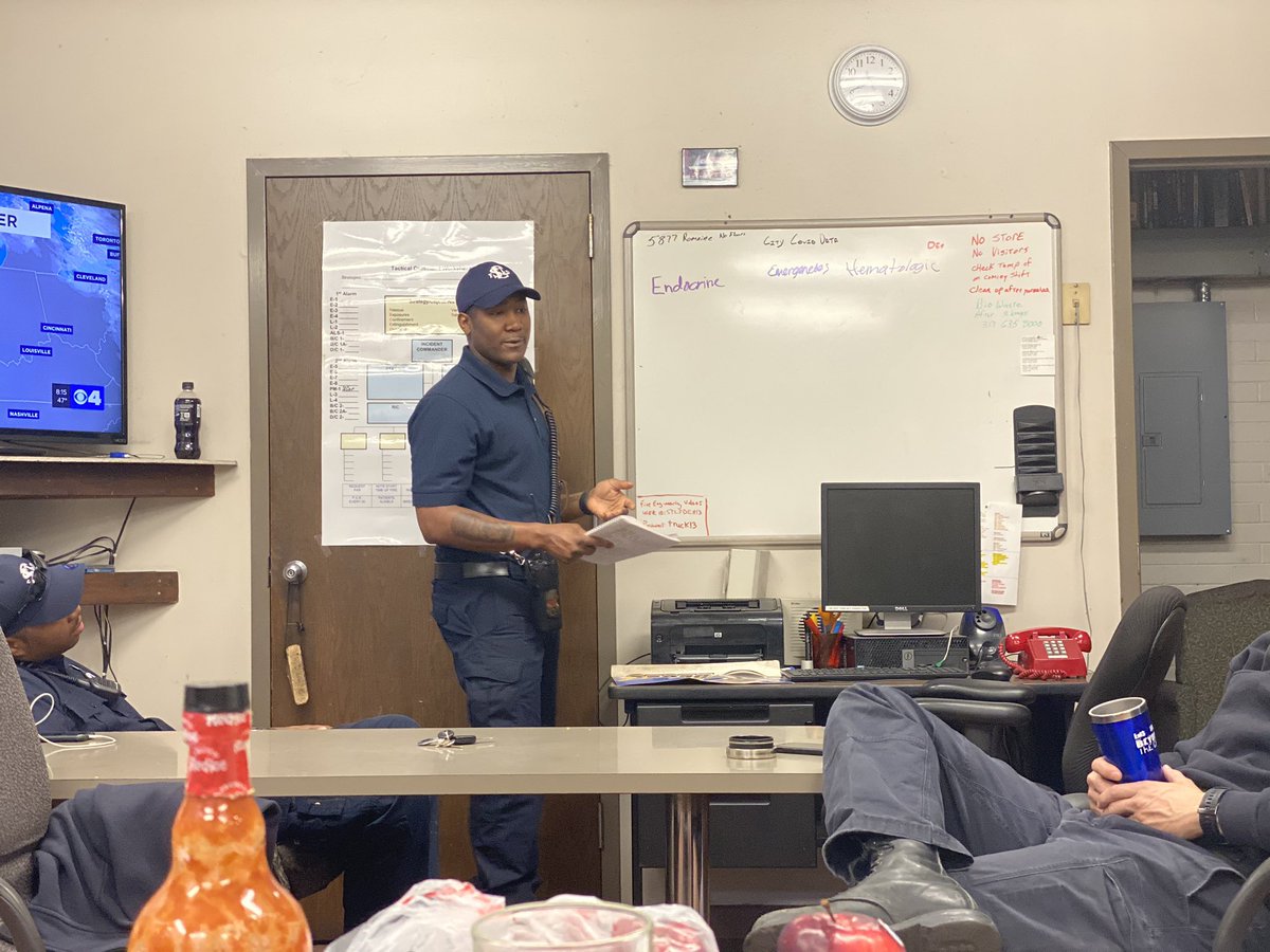 LarryLDCConley's tweet photo. In today’s episode of Taye’s Anatomy we discuss hematology and endocrine emergencies with emphasis on type 1 and type 2 diabetes. To sweetened the deal we got great feed back from Nate, Tyler, Galen and Terrell....#medicsaunders #probationaryfirefightertraining https://t.co/XPNaQ2cboy