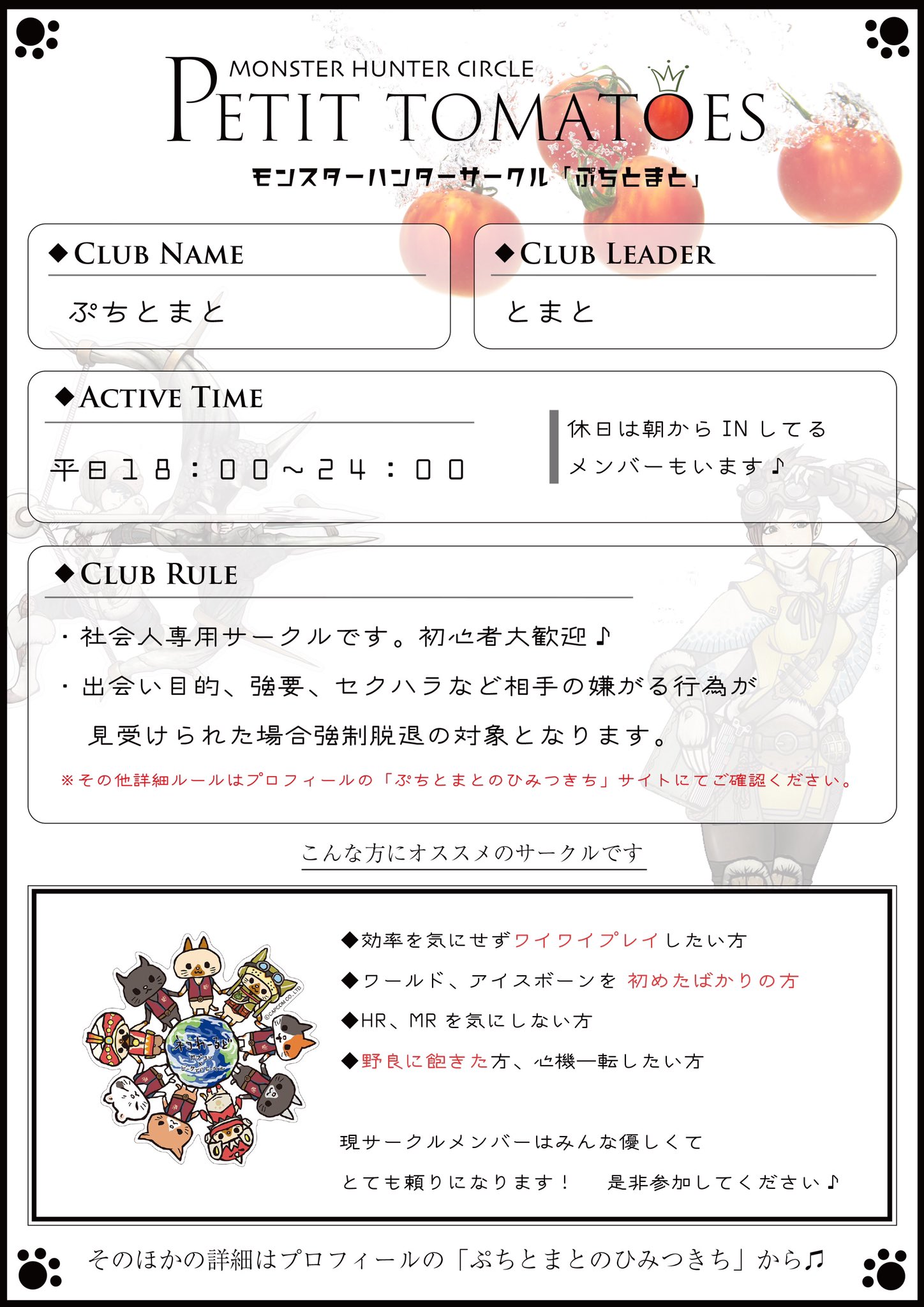 ぷちとまと事務局 Ps4サークル 募集休止中 Pettittomatoes Twitter