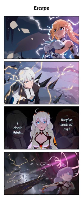 ⭐️⭐️ [Honkai Daily] ⭐️⭐️
They've spotted me? (‾_,‾ )

Special thanks to our fan artist @thqnqbjs for the lovely 4-Koma manga~~

#HonkaiImpact3rd #miHoYo 