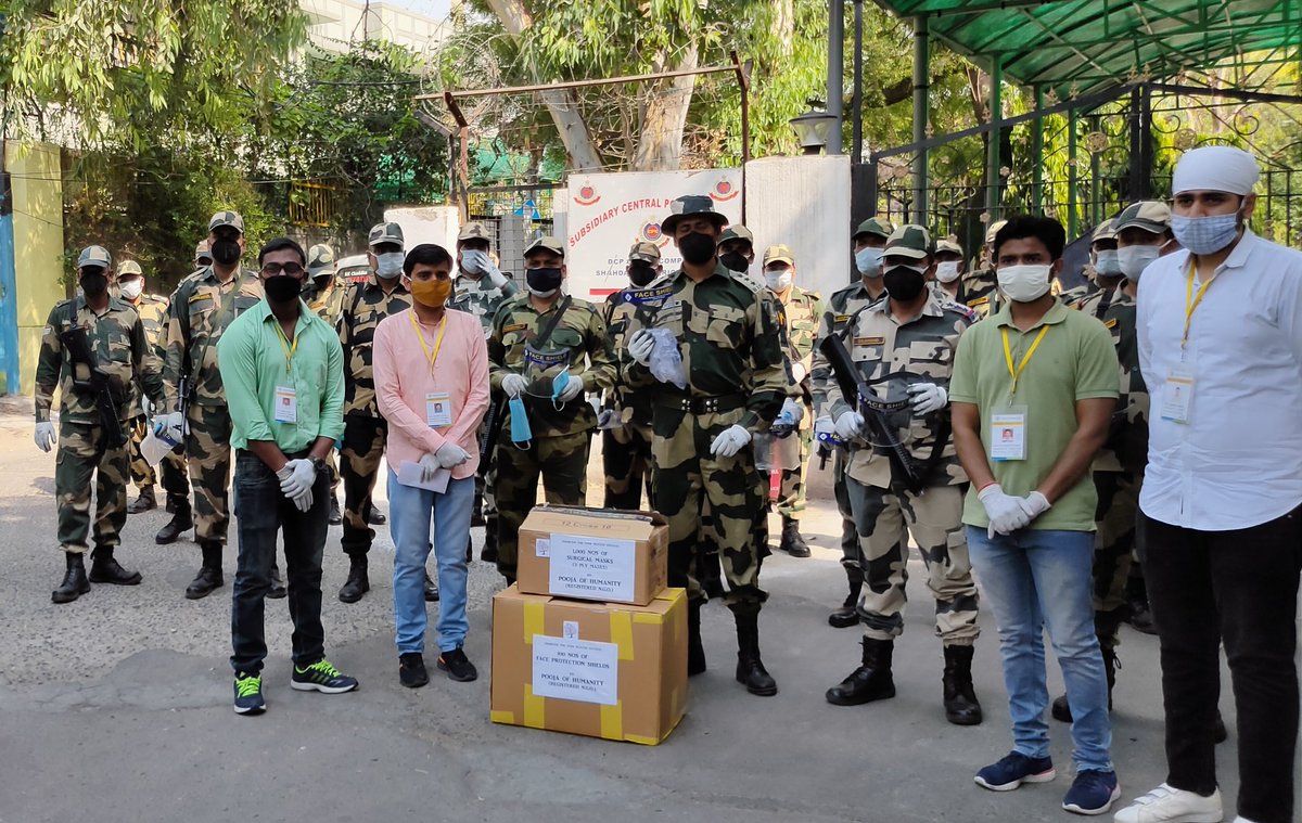 pooja_ngo's tweet photo. Got an opportunity to serve our brave @BSF_India Jawans of 'G' COY 165 BN. It was our honor to contribute in saving lives of our First Defence Wall. Salute to all 🇮🇳 #coronarelief #poojaofhumanity #bsfjawans @BSF_India @PMOIndia @rajnathsingh @HMOIndia 
From Pooja of Humanity NGO https://t.co/UUJVdo87qX