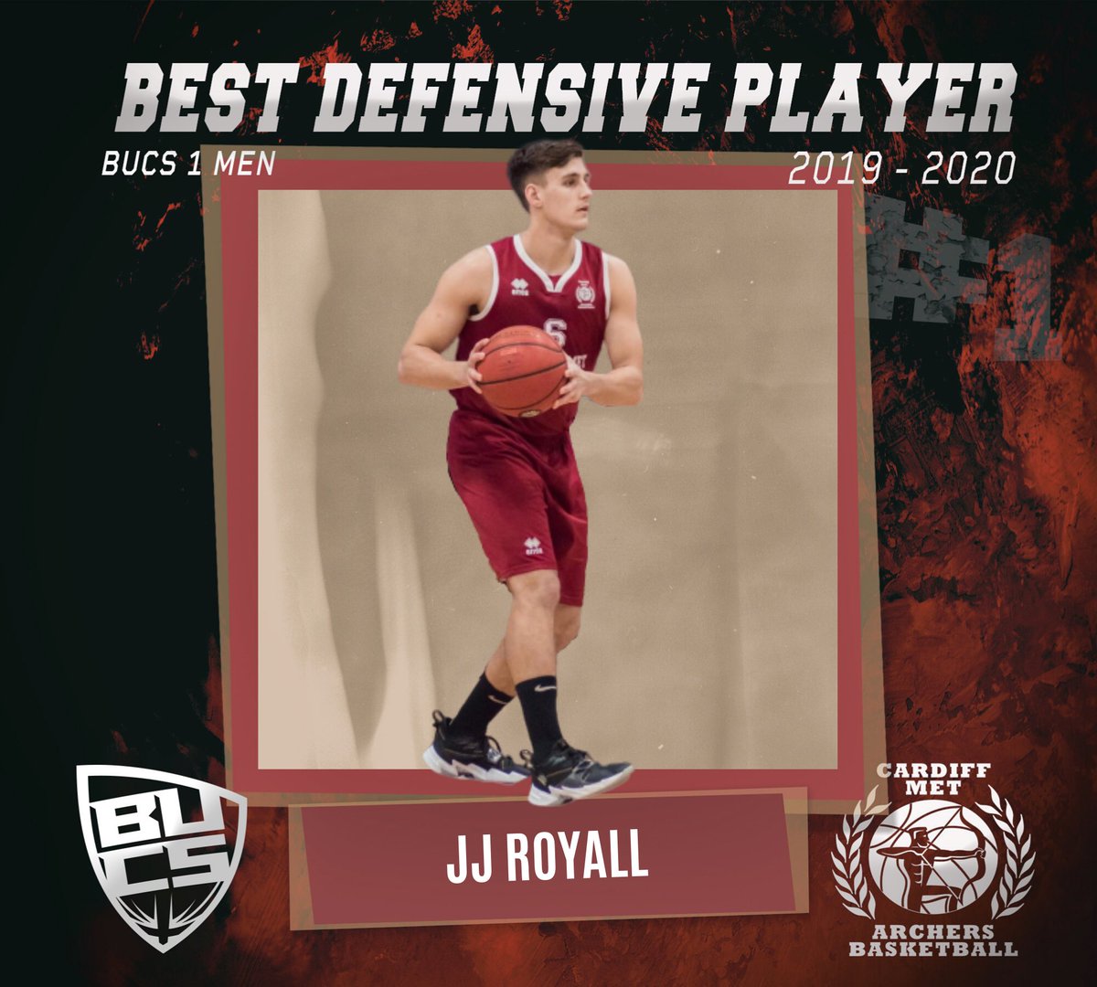 ArchersBasket's tweet photo. Best Defensive Player: JJ Royall 

Superman. JJ is the heart &amp; soul of the BUCS team and has been the engine room of the defence in both practice &amp; games. His energy, understanding, effort &amp; athletic ability make him extremely versatile; he is able to defend all positions. https://t.co/h45aenmnCr