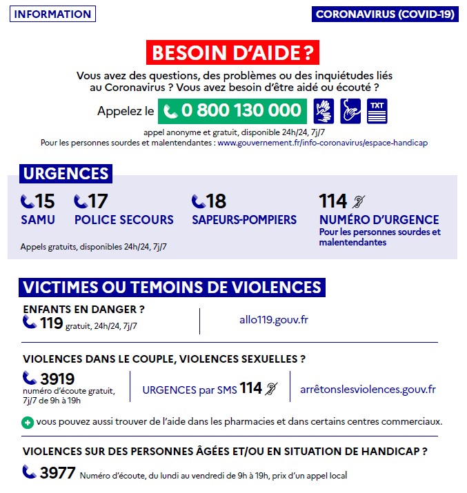 Sante_Gouv's tweet photo. #Coronavirus #COVID19 | Guide
Connaissez-vous les numéros d’urgence et d’information durant l’épidémie ?

Consultez notre guide pratique répertoriant :
📲 les numéros d’urgence et d’écoute 
💻 les sites web 

📥 À télécharger sur : https://t.co/tHeNK37HfU https://t.co/ETtVIZ1tgL