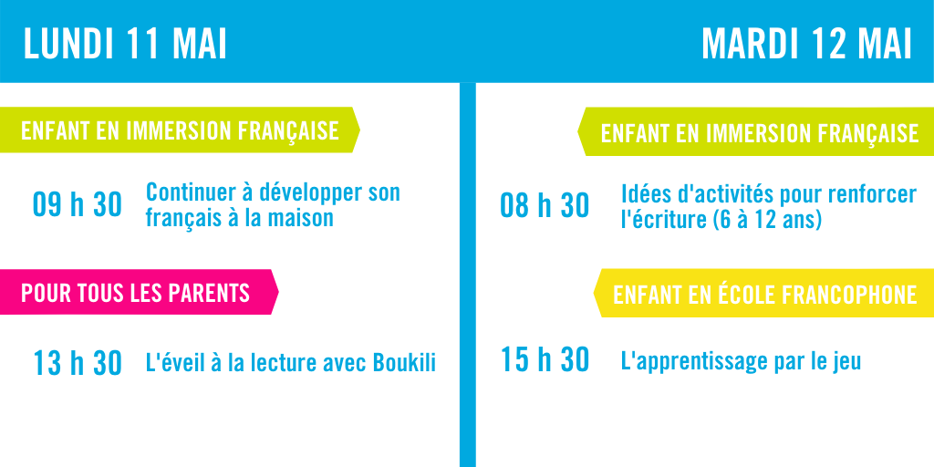 IdelloTFO's tweet photo. #CampTFOEnFamille : Webinaires Parents 💙

Nouveautés de la semaine :
✅ Webinaire spécial pour vos enfants avec Mini TFO
✅ Cuisiner de manière ludique et éducative en famille
✅ L'apprentissage par le jeu

Inscrivez-vous vite à celui de votre choix ➡️ https://t.co/Aqi6b9AHC8 https://t.co/SlolxOExzo
