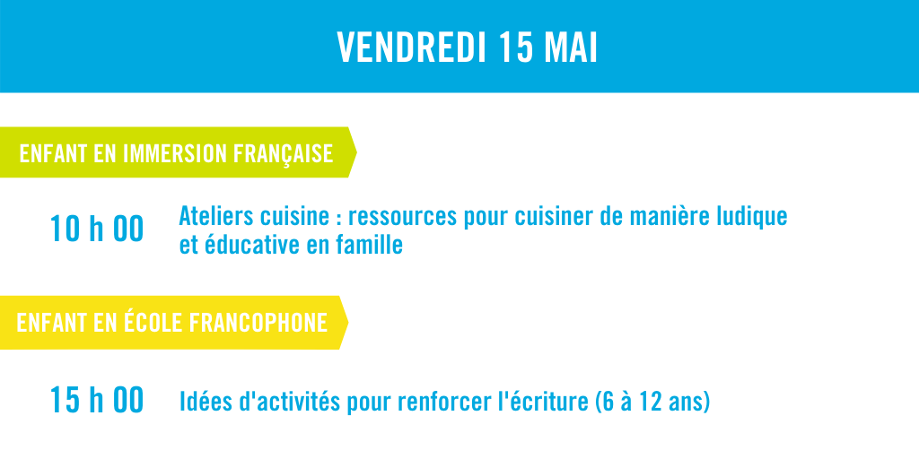 IdelloTFO's tweet photo. #CampTFOEnFamille : Webinaires Parents 💙

Nouveautés de la semaine :
✅ Webinaire spécial pour vos enfants avec Mini TFO
✅ Cuisiner de manière ludique et éducative en famille
✅ L'apprentissage par le jeu

Inscrivez-vous vite à celui de votre choix ➡️ https://t.co/Aqi6b9AHC8 https://t.co/SlolxOExzo