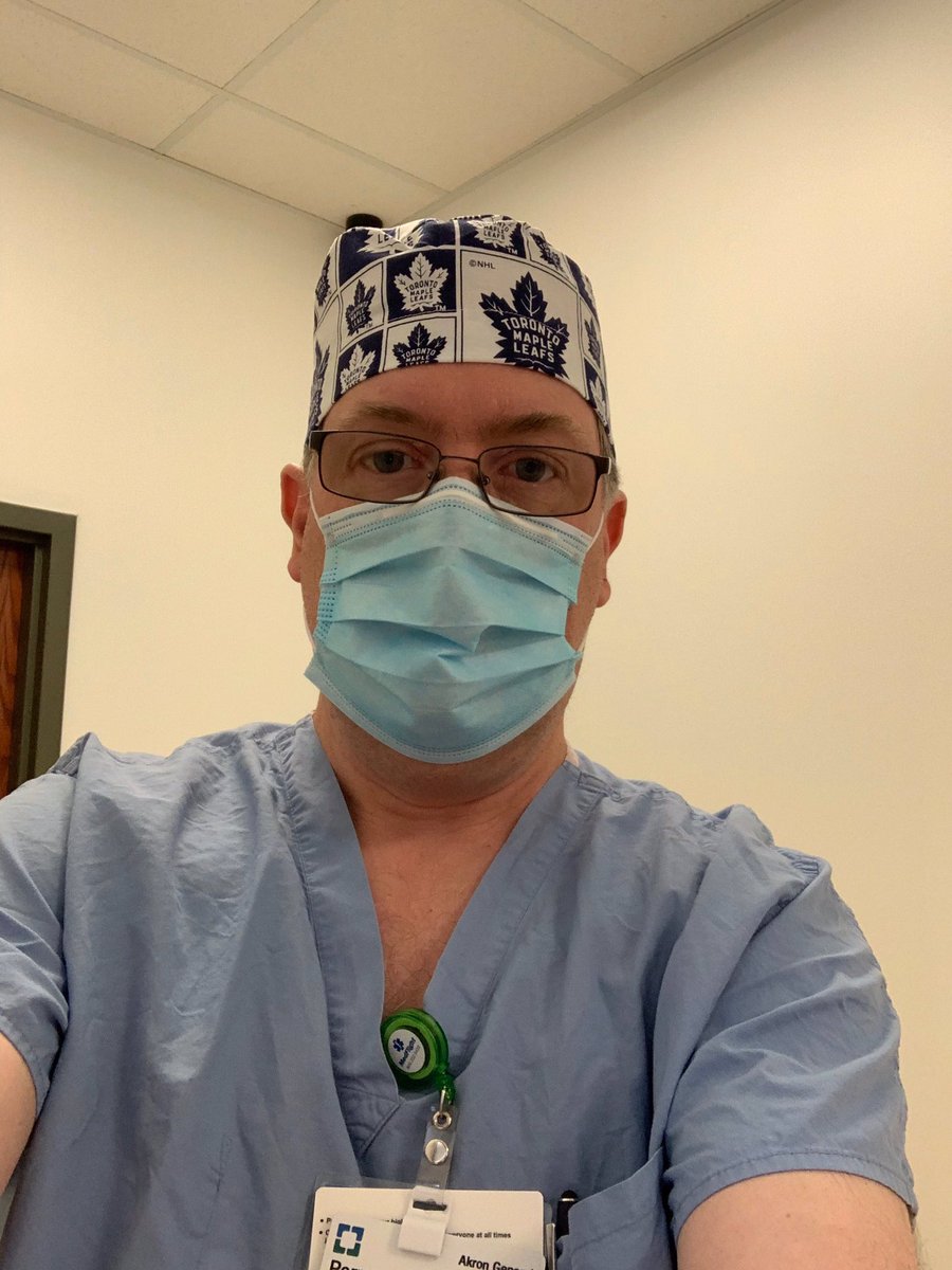 #HonouringFrontliners #Thanks to all  #nurses in the midst of the fight vs #Covid_19 especially B-I-L Howie working hard in Cleveland, OH.  Evident by his <a href="/MapleLeafs/">Toronto Maple Leafs</a> headgear, that he hasn’t lost the faith <a href="/SheldonKeefe/">Sheldon Keefe</a>