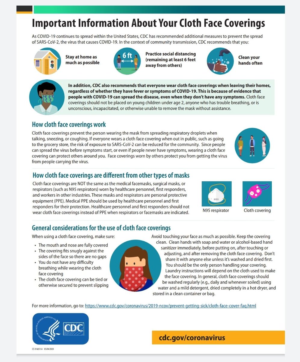 NurseBecky4's tweet photo. Information about your cloth face covering 😷#staywell https://t.co/BFGoF14xRm
