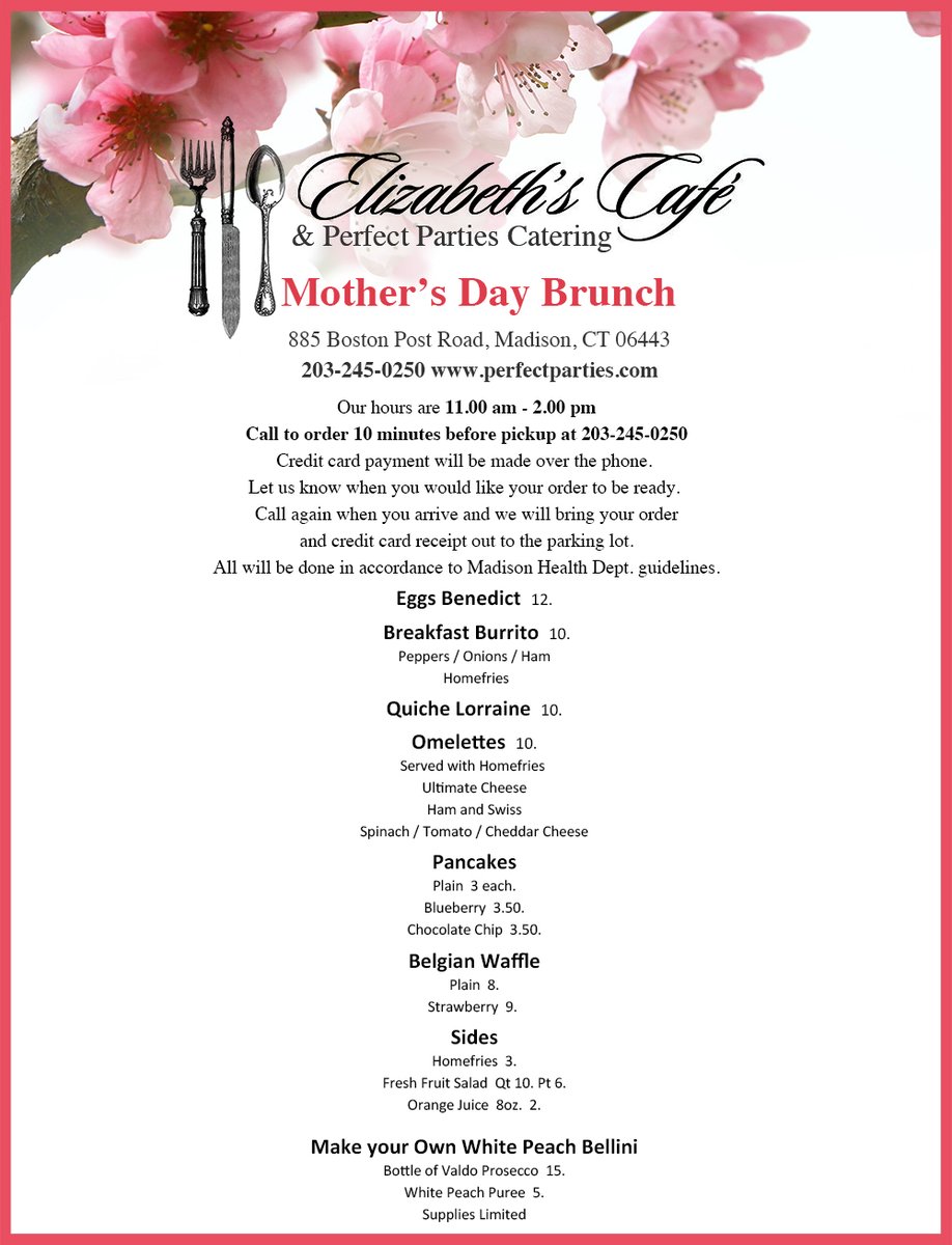 Elizabeths_Cafe's tweet photo. Mother's Day curbside menu - https://t.co/Il6FngFqsE https://t.co/PX2QNS3gdZ