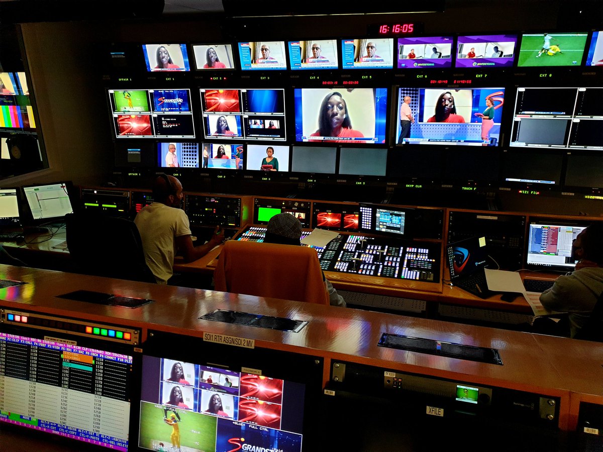 Great to be doing live TV again. #GrandStand on <a href="/SuperSport/">super</a> with <a href="/SimplyCarol8/">Carol Tshabalala</a> &amp; <a href="/NeilAndrews65/">Neil Andrews</a>