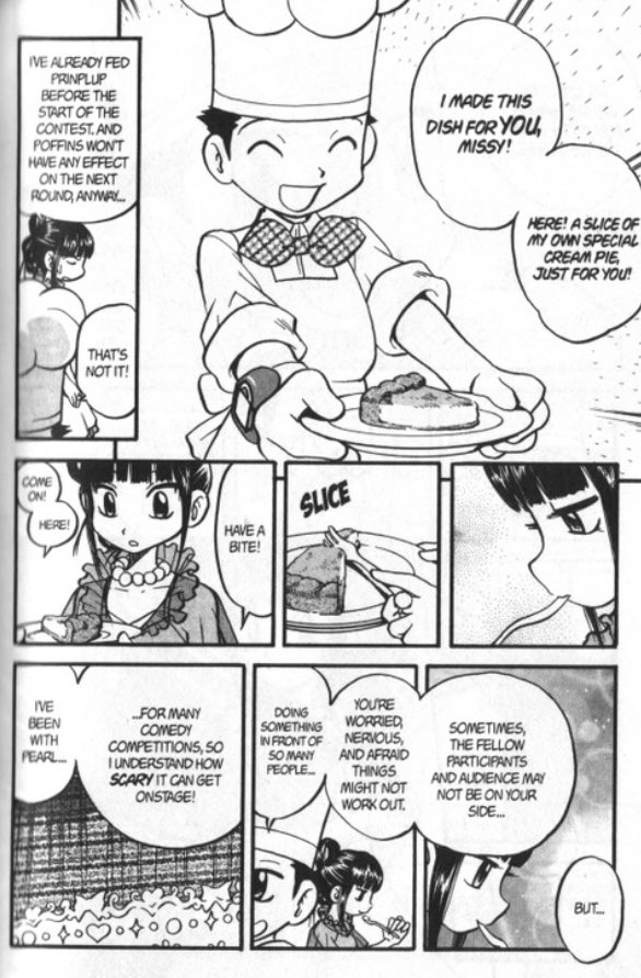 I remember reading Pokémon special and just wanting these two to hook up, like my dude got clapped so many times for her, return the boy some love girl he simps for you and can freaking cook, what more could you ask for