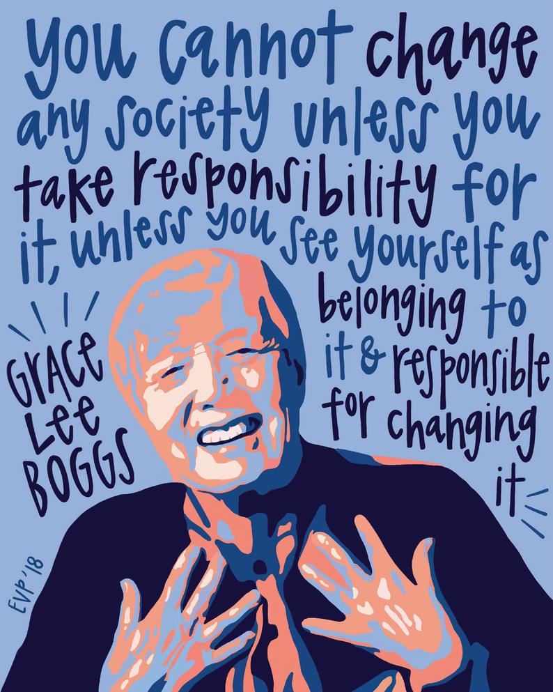 Grace Lee Boggs—scholar, writer, and activist—did so much in her lifetime, and continues to be an inspiration for the fight against white supremacy.  #asiansforblacklives  #yellowperilsupportsblackpower  #AAPIHM    #AsianHeritageMonth    https://www.npr.org/sections/codeswitch/2015/06/27/417175523/grace-lee-boggs-activist-and-american-revolutionary-turns-100  @katchow