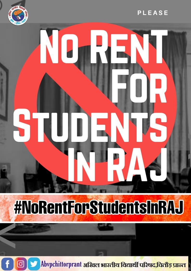 ABVP_Udaipur's tweet photo. अब समय है राजस्थान के भविष्य के लिये कार्य करने का है इस लिये राजस्थान सरकार को ध्यान देने की आवश्यकता है                #NoRentForStudentsInRaj       
@abvpchittor
@KalrajMishra
@Ashokgehlot51 https://t.co/Y0L3GlUZXr