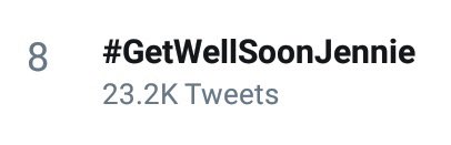 jenniekimcl's tweet photo. #GetWellSoonJennie trending at #8 WORLDWIDE | #GetWellSoonJennie es tendencia mundial en el puesto #8

cr. Jennie News
#BLACKPINK #JENNIE @ygofficialblink https://t.co/F5fulrMpg9