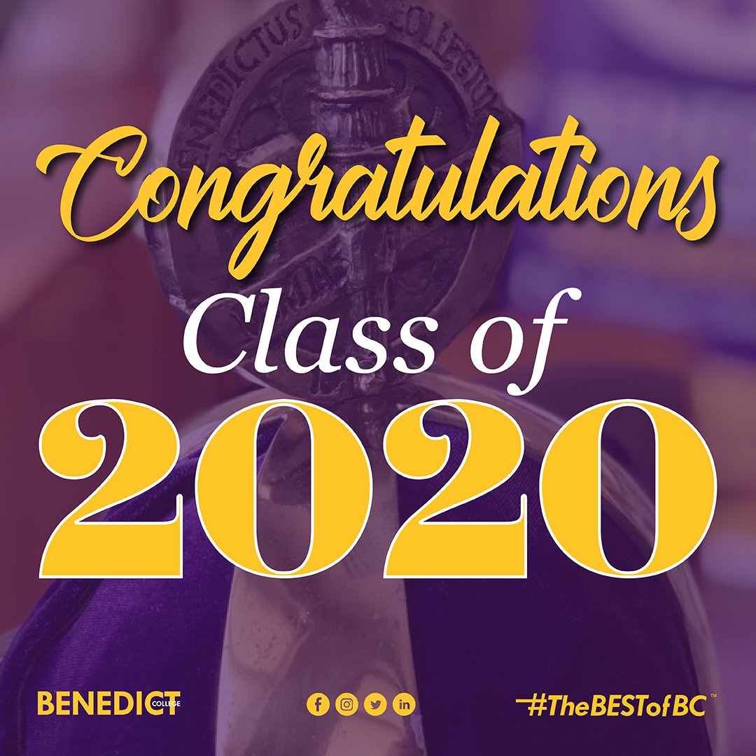BenedictEDU's tweet photo. Congrats BC Class of 2020! YOU DID IT!!! #BrightFutures #BCBC2020 #Benedict20 #TheBESTofBC https://t.co/eOo8IKxUam