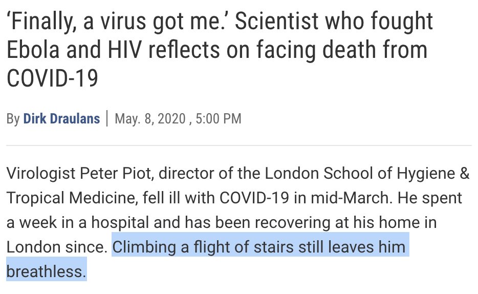 Relatedly, there are a number of credible reports of long-lasting "mild" cases. We need quantitative studies of sublethal severity and long-term effects.BBC https://bbc.com/news/health-52548843Guardian https://theguardian.com/world/2020/may/01/lingering-and-painful-long-and-unclear-road-to-coronavirus-recovery-long-lasting-symptomsBMJ https://blogs.bmj.com/bmj/2020/05/05/paul-garner-people-who-have-a-more-protracted-illness-need-help-to-understand-and-cope-with-the-constantly-shifting-bizarre-symptoms/Science https://sciencemag.org/news/2020/05/finally-virus-got-me-scientist-who-fought-ebola-and-hiv-reflects-facing-death-covid-19