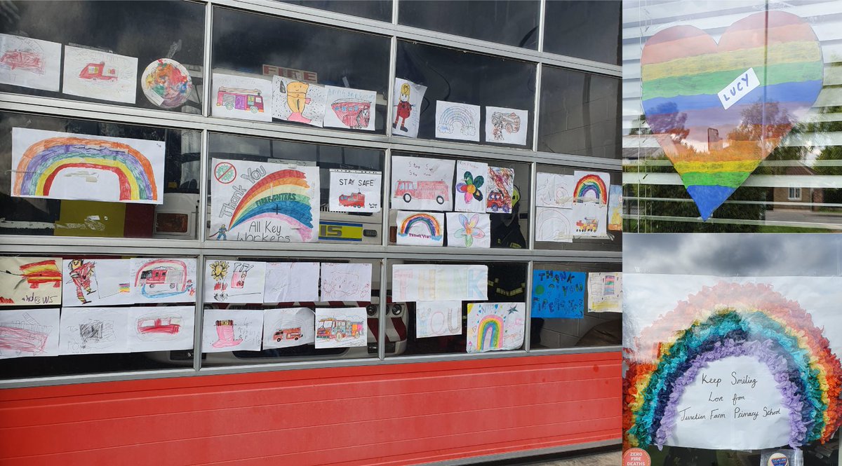 Youngsters in Yarm have been very creative and have kindly shared their artwork with their local station! Our crews at Yarm Fire Station would like to say a massive thank you – it really brightens everyone’s day, including people walking past 🤩🌈🎨