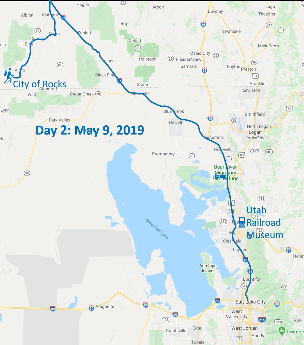 It's May 9, 2019. Day 2.I'm up early to drive 200 miles to City of Rocks National Reserve for some hiking. This will be my first time doing something in Idaho. Previously, I've only passed through.