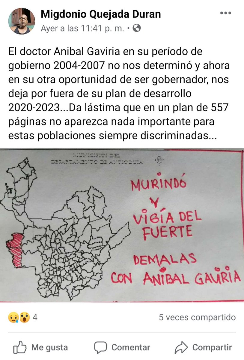 dolceytorres's tweet photo. Muy triste @anibalgaviria @GobiernoAnt @GobAntioquia @JRoldanJ @rogeliozapataa @andresguerraho @CamiloCalleO @DaflisRomana @DapAntioquia @asambleadeant https://t.co/BoRrqgfy9E