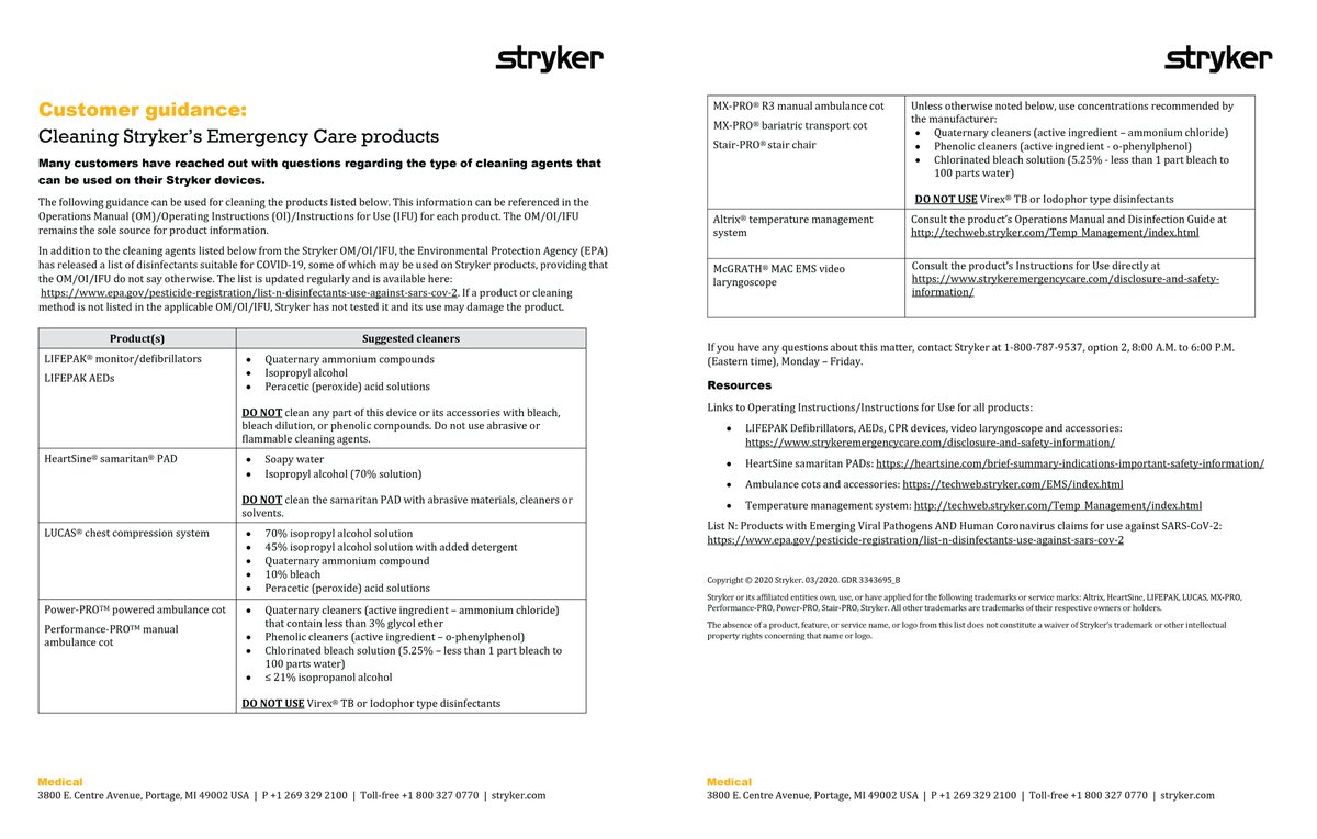 Stryker Emergency Care Customer Guidance Cleaning Stryker S Emergency Care Products Printable Pdf T Co Rjfz2yzfgb