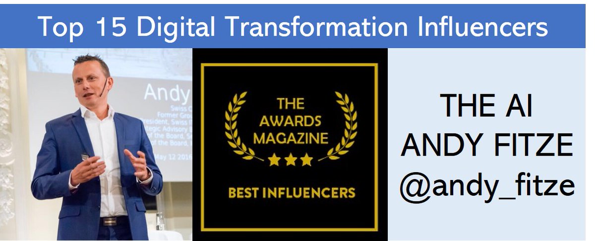 Top 15 Global Digital Transformation Influencers".🎇🎊🎉🥂
Thank you very much to "The <a href="/MagazineAwards/">The Awards Magazine🏆</a>" 🥇for nominating me.🎇🎊🎉🥂
It is a great privilege.🎶🎶

The thanks go to <a href="/dalithsteiger/">Dalith Steiger</a> and our <a href="/SwissCognitive/">SwissCognitive, AI Venture, Advisory & Research</a> Team. 👭🤸‍♀️🏋️‍♂️🏋️‍♀️ 

linkedin.com/posts/fitzerla…