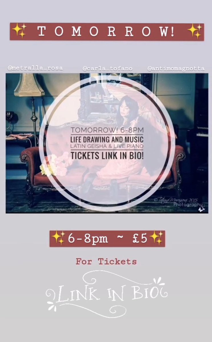THIS IS TOMORROW ✨👇 I am hoping to connect online with you all!! ✨⭐️♥️
Remember to get your ticket via <a href="/CLD_LifeDrawing/">Camberwell L Drawing</a> 😘