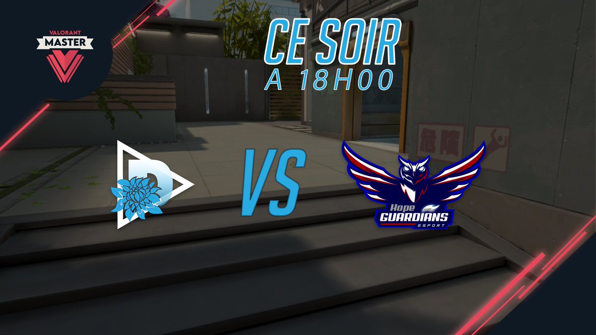 Notre équipe Valorant participe au tournoi de @ValorantMaster (merci à eux de l'invitation ♥) 

A partir de 18H et contre les <a href="/HopeGuardians/">Hope Guardians || On recrute !</a> !
D'autant plus, si vous souhaitez venir soutenir nos loustics, @Raxorus_ cast la rencontre ici ;
twitch.tv/raxorus_