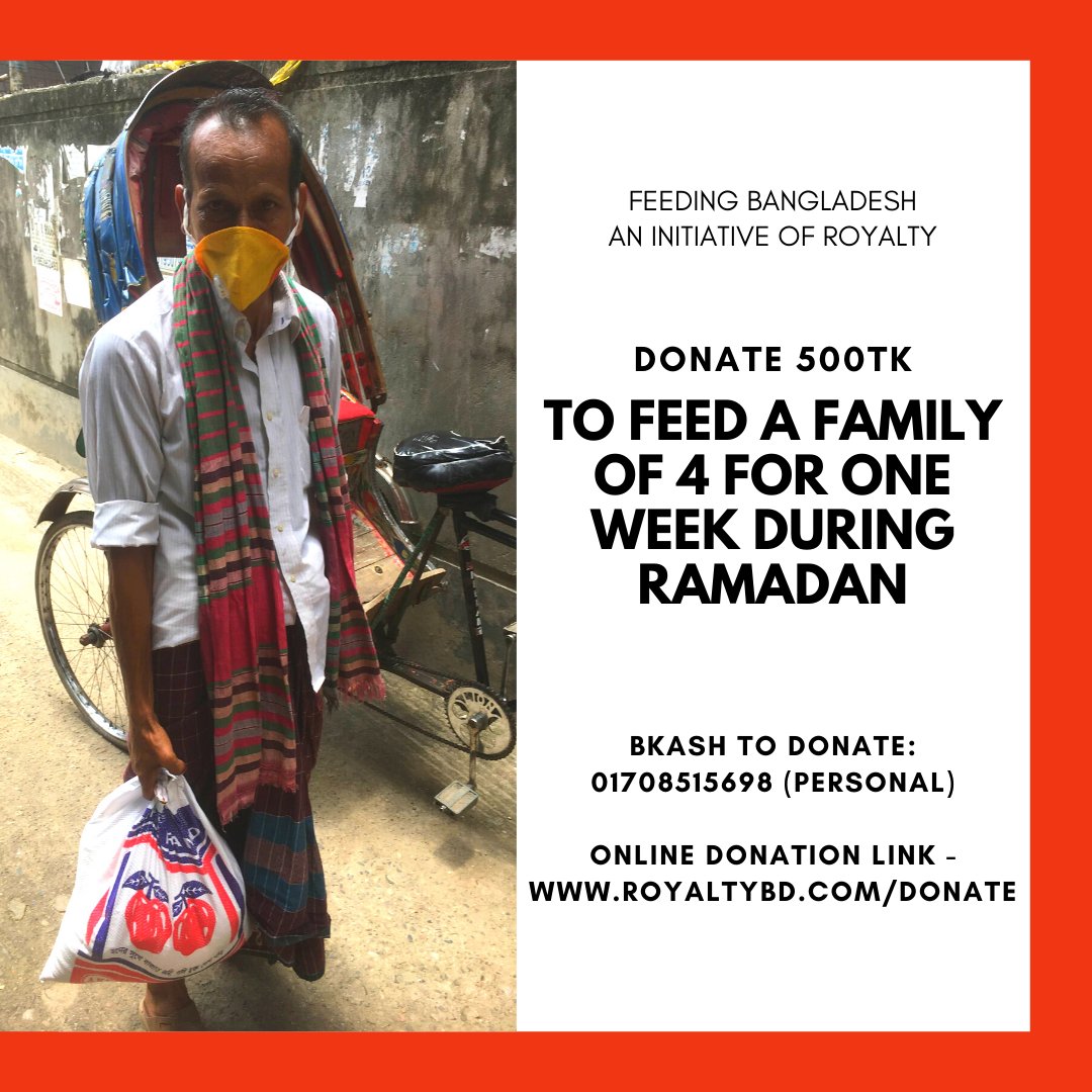 RoyaltyBD's tweet photo. Feeding Bangladesh | An initiative of Royalty

Help the poor to fight the crisis by donating here: https://t.co/Eygtjhfw1W

Our second round of survival bags of one week for four-person which contains Iftar items and grocery items. #feedingbangladesh #royaltybd https://t.co/21V1BxnmuY
