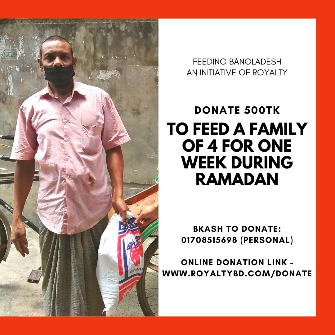 RoyaltyBD's tweet photo. Feeding Bangladesh | An initiative of Royalty

Help the poor to fight the crisis by donating here: https://t.co/Eygtjhfw1W

Our second round of survival bags of one week for four-person which contains Iftar items and grocery items. #feedingbangladesh #royaltybd https://t.co/21V1BxnmuY