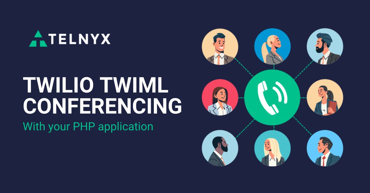 telnyx's tweet image. Did you know that you can create and manage #conferences on Telnyx using your existing TwiML code and the Twilio #PHPSDK? Here&apos;s how: tlyx.co/twiml-tw02b