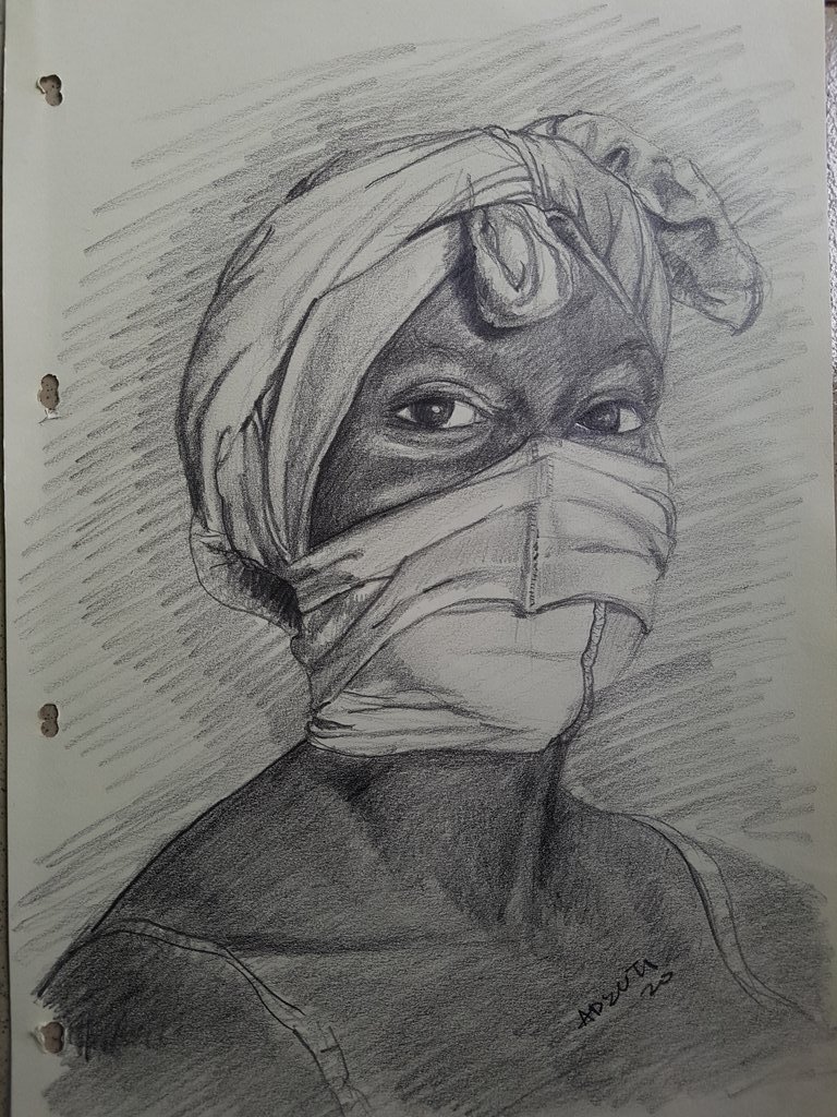 Adeoti_afeez's tweet photo. New reality 
Graphite on cartridge 
#artagainstcovid19
#Adeoti https://t.co/cqOAkPQM17