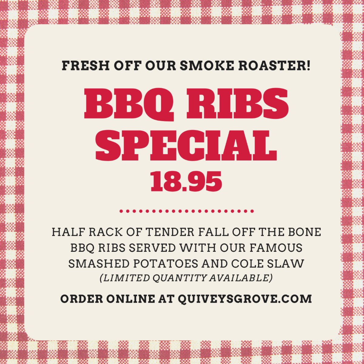 Saturday Rib &amp; Burger Specials conta.cc/2WFnbTK