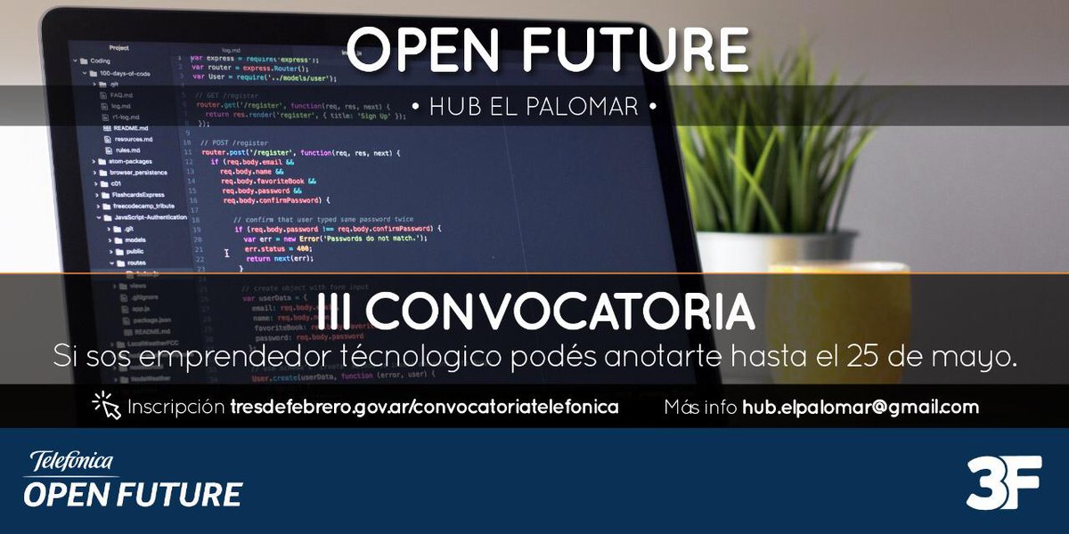 Vaninapozzi's tweet photo. 📣EMPRENDEDORES tecnológicos de #TresdeFebrero no se pierdan esta oportunidad!
III Convocatoria #hub_elpalomar

#3FEmprende @Municipalidad3F
@OpenFutureArg
Inscribíte!👇 https://t.co/mzflHjvwly https://t.co/Ba635R8tmz