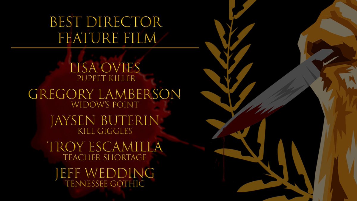 CrimsonScreen's tweet photo. It’s time for more CRIMMY awards nominations. These are for best director categories. Congrats to everyone! More coming! #crimsonscreen https://t.co/U5lSOYZjt9