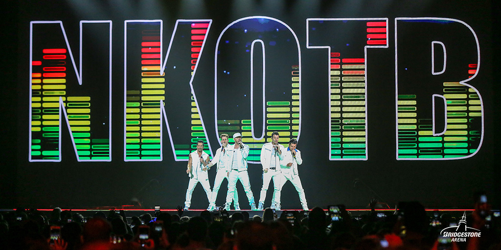 BrdgstoneArena's tweet photo. On this day in 2019, the Boys in the Band came to #Smashville! We screamed, we cried, we danced, it was incredible.

@NKOTB | #MixtapeTour 

📷@_kaylaschoen https://t.co/wogUMVsSbR