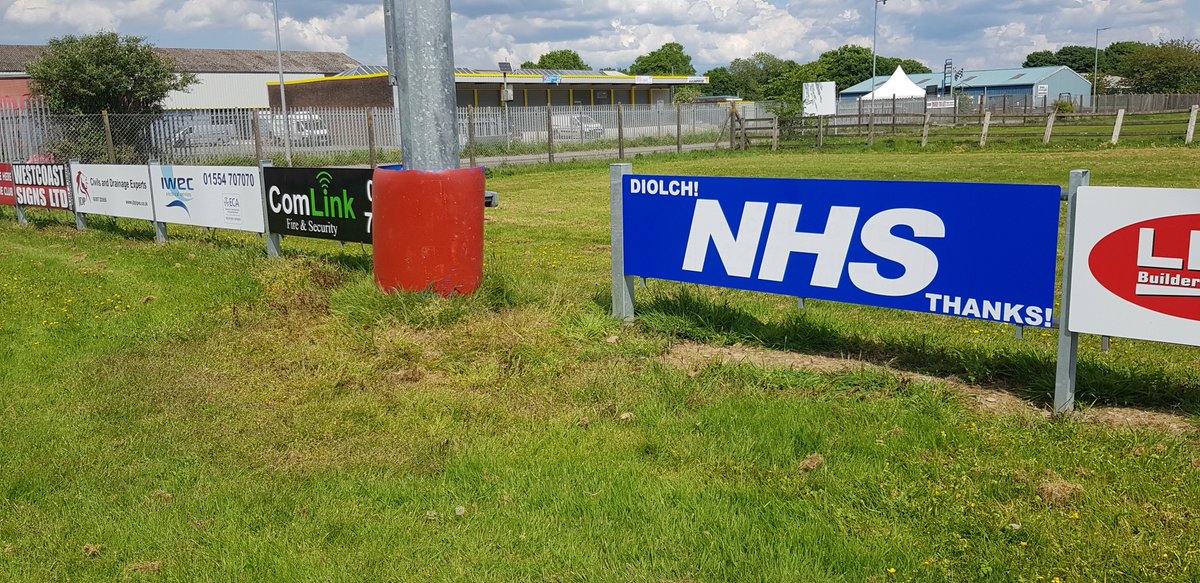 CarmAthletic's tweet photo. Our latest perimeter sign at Athletic Park with our grateful thanks to the wonderful NHS. #Westcoastsigns Diolch 👏 https://t.co/iEwl7tFotu