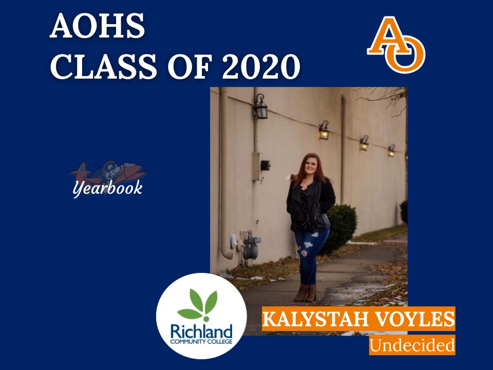 AOStuCo's tweet photo. Kalystah Voyles will be attending Richland Community College. Congratulations Kalystah! #WeAreAO https://t.co/eLyKk9DMgr