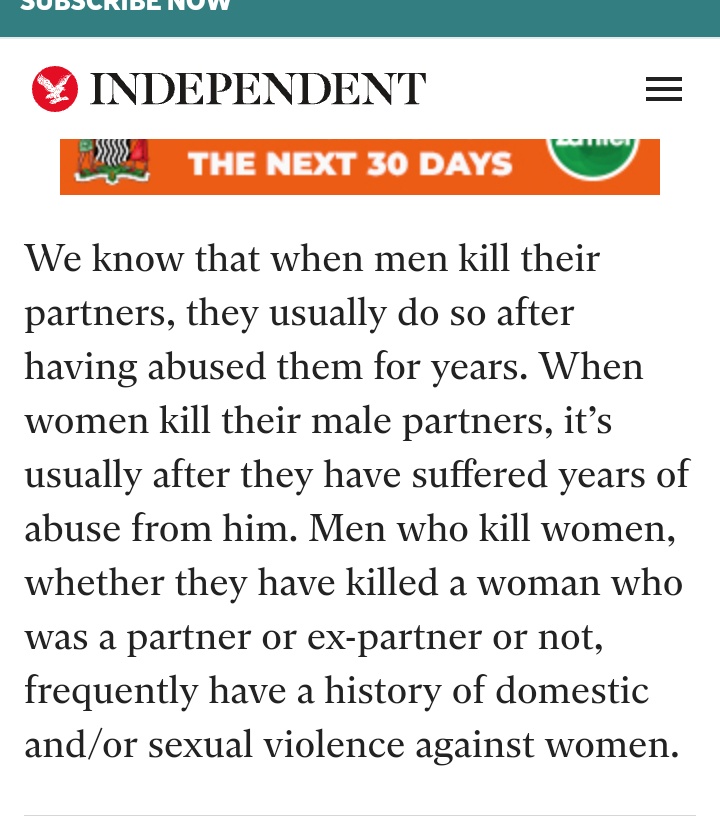 Women kill men too you know, read this to understand why.