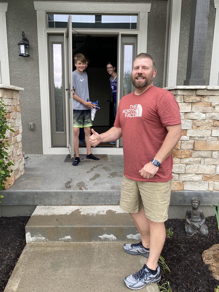 kappellmt's tweet photo. Team Titan is at it again!!! We miss our students so much so we love delivering these treats! 💜💜 @MT_Timberwolves @socialstudiesmt https://t.co/54r0udGWZM