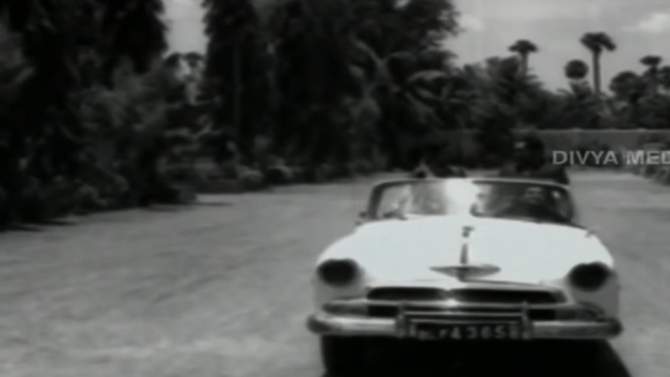NTR and cast of Lakshadhikari (1963) in a 1951(or 1952) Chevrolet Skyline Deluxe Convertible.Headlights seem to have been blackened to avoid spotlight reflection