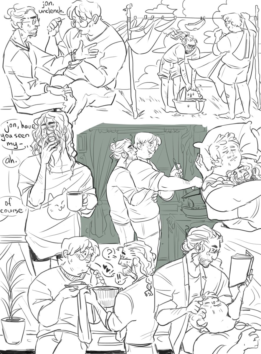 sketch sheet of jonmartin doing.... absolutely whatever during their scotland vacation, just because i wanted them to enjoy their life even if it's just for 3 weeks

#MagnusPod #themagnusarchives 